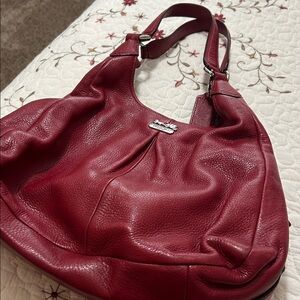 Coach Deep Red Leather Shoulder Bag